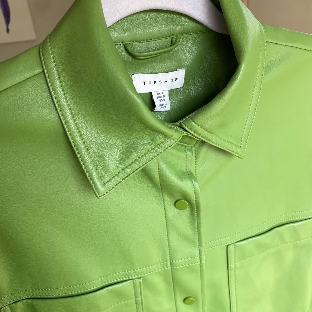 Topshop Maddie Vegan Leather Shirt Jacket - Picture 6 of 7